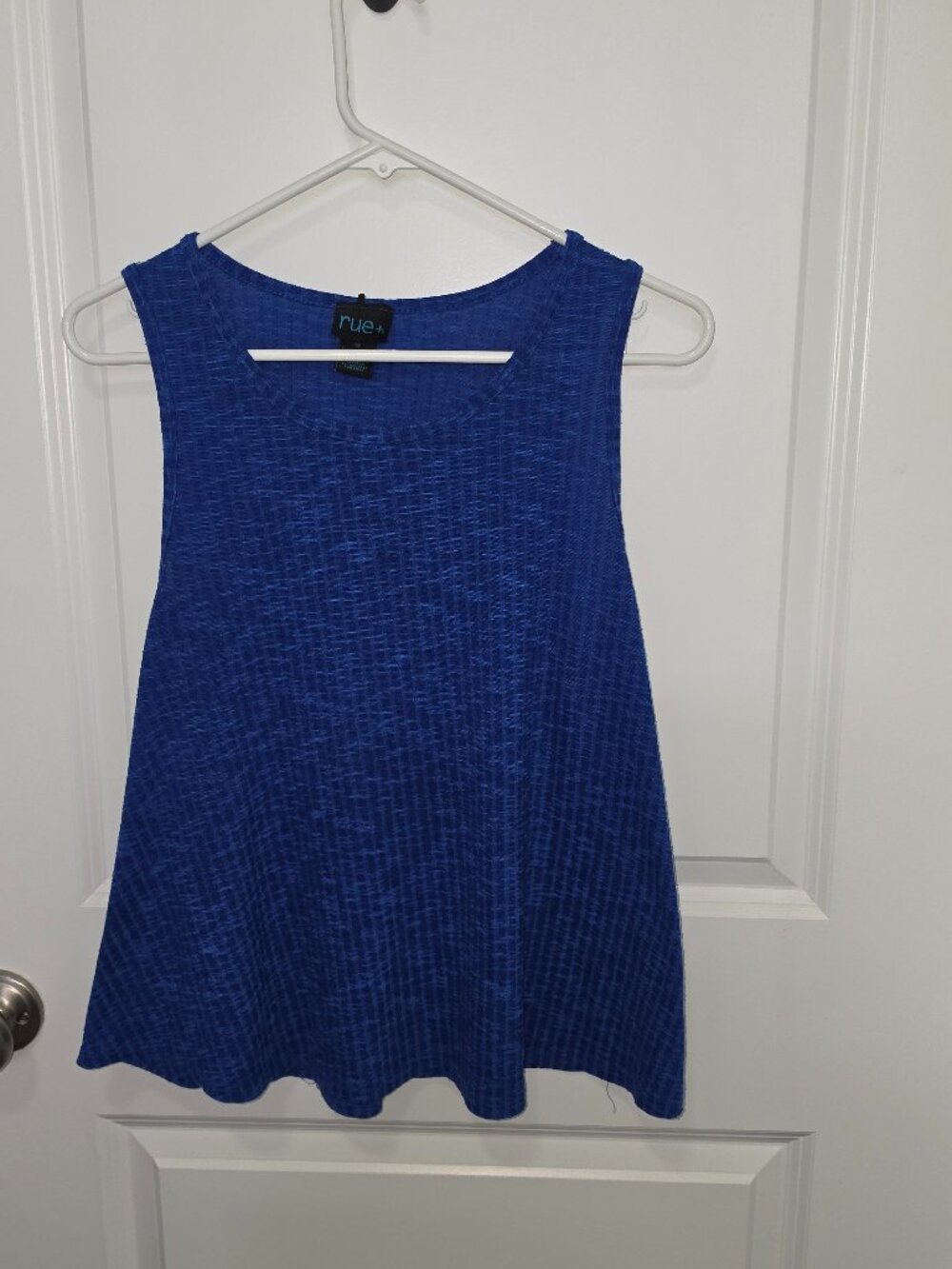 Rue+ Blue Tank Top Flowy Ribbed Cobalt Size 1X, plus size
